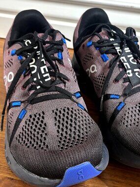 On Cloudmonster Running Shoes Women's Black Mauve Blue Size 10 Athletic Sneakers